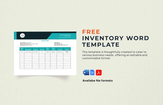 Inventory Word Template