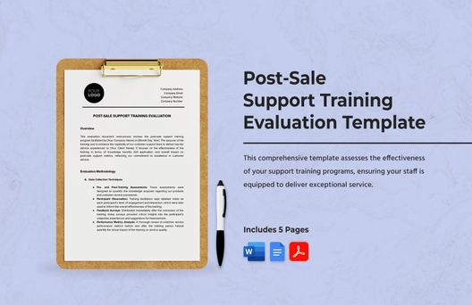 Post-Sale Support Training Evaluation Template