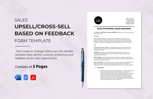 Sales Upsell/Cross-sell Based on Feedback Form Template