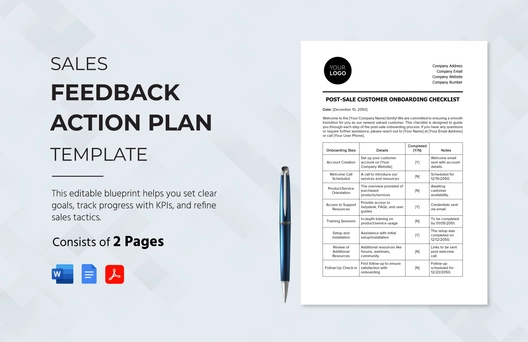 Sales Feedback Action Plan Template