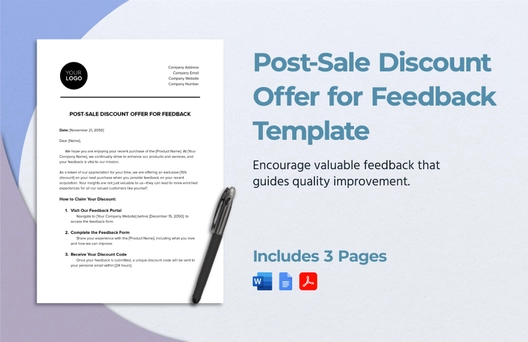 Post-Sale Discount Offer for Feedback Template