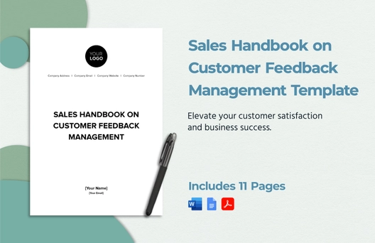 Sales Handbook on Customer Feedback Management Template