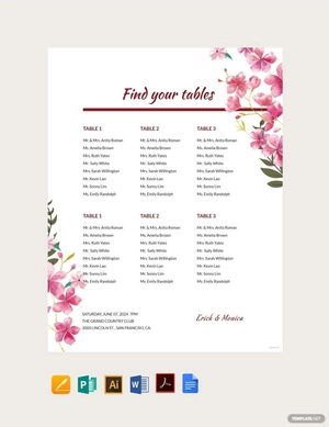 Table Seating Chart Template