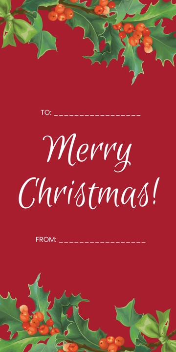 Free Christmas Gift Tag Template to Edit Online