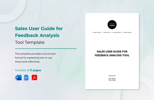 Sales User Guide for Feedback Analysis Tools Template Sales User Guide for Feedback Analysis Tools Template