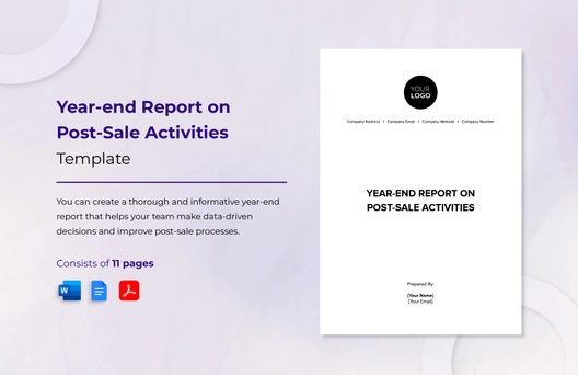 Year-end Report on Post-Sale Activities Template
