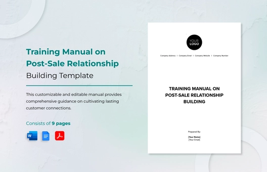 Training Manual on Post-Sale Relationship Building Template