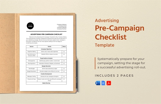 Advertising Pre-Campaign Checklist Template