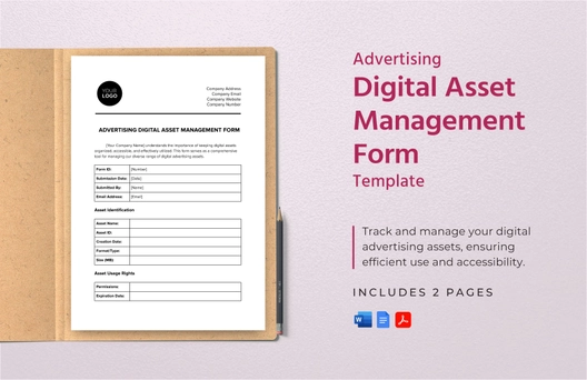 Advertising Digital Asset Management Form Template