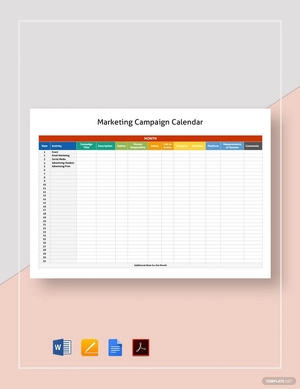 Marketing Campaign Calendar Template Marketing Campaign Calendar Template