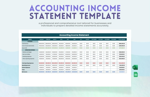 Accounting Income Statement Template