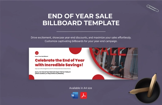 End of Year Sale Billboard Template