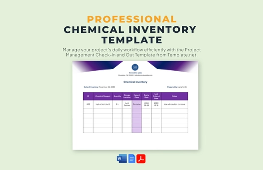 Chemical Inventory Template