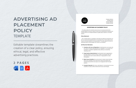 Advertising Ad Placement Policy Template