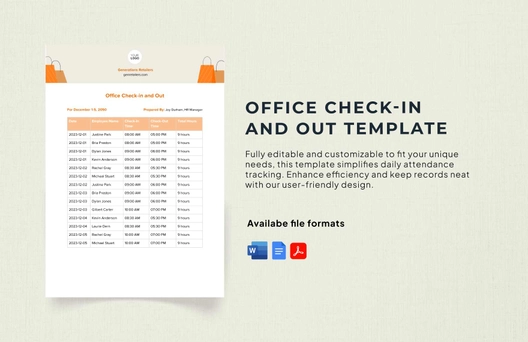 Office Check-in and Out Template