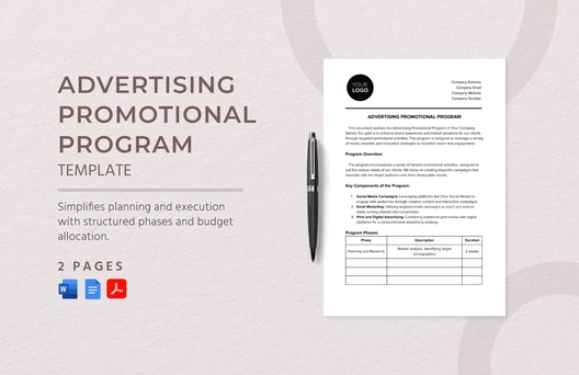 Advertising Promotional Program Template