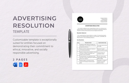 Advertising Resolution Template