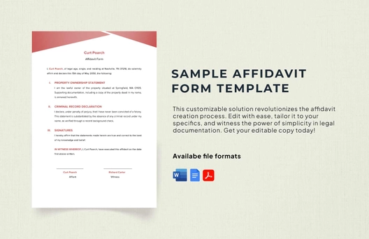Sample Affidavit Form Template