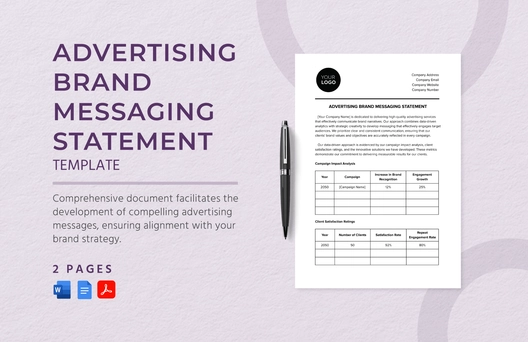 Advertising Brand Messaging Statement Template