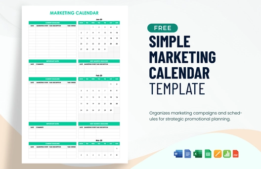 Simple Marketing Calendar Template Simple Marketing Calendar Template
