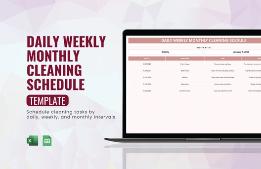 Daily Weekly Monthly Cleaning Schedule Template