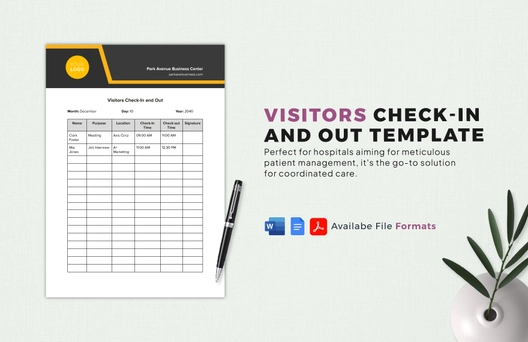 Visitors Check-in and Out Template