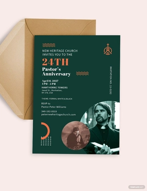 Pastors Anniversary Church Program Invitation Template
