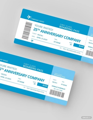 Plane Boarding Pass Invitation Template