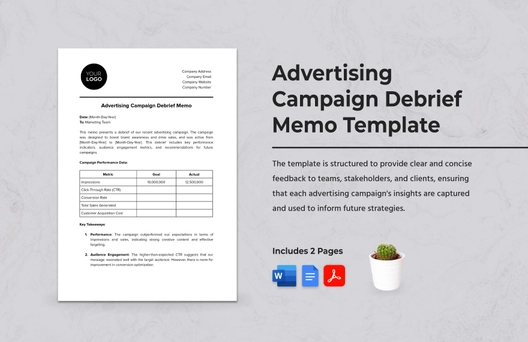 Advertising Campaign Debrief Memo Template