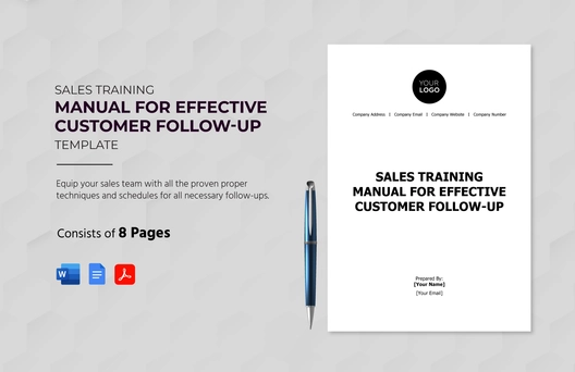 Sales Training Manual for Effective Customer Follow-Up Template