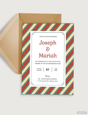 Printable Retro Marriage Invitation Template