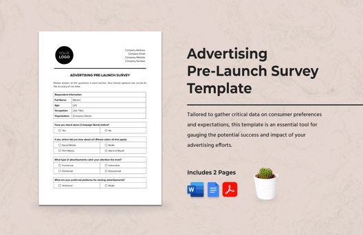 Advertising Pre-Launch Survey Template