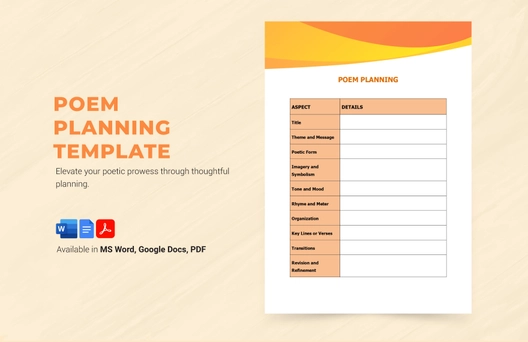 Poem Planning Template Poem Planning Template