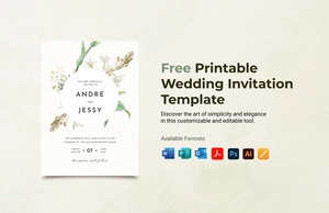 Printable Wedding Invitation Template