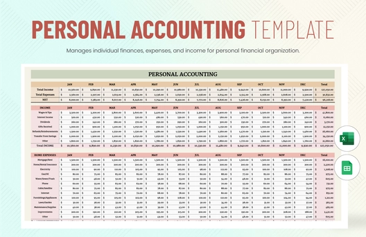 Personal Accounting Template Personal Accounting Template
