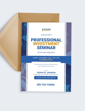 Professional Investment Seminar Invitation Template