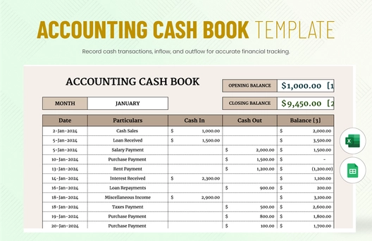 Accounting Cash Book Template Accounting Cash Book Template