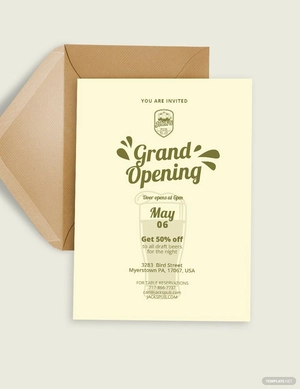 Pub Opening Invitation Template