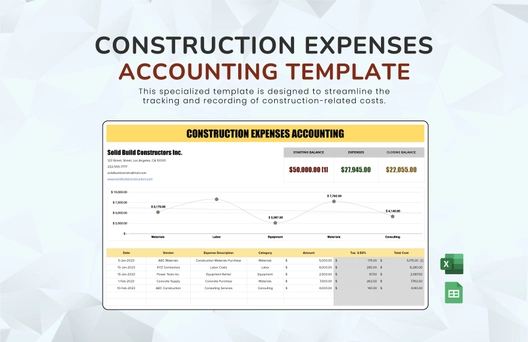 Construction Expenses Accounting Template