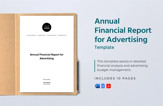 Annual Financial Report for Advertising Template