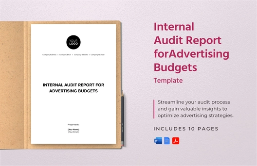Internal Audit Report for Advertising Budgets Template