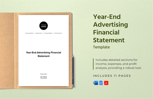 Year-End Advertising Financial Statement Template
