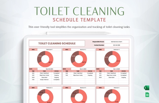 Toilet Cleaning Schedule Template