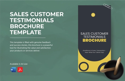 Sales Customer Testimonials Brochure  Template