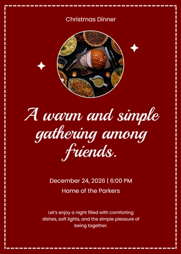 Free Simple Christmas Dinner Invitation Template to Edit Online