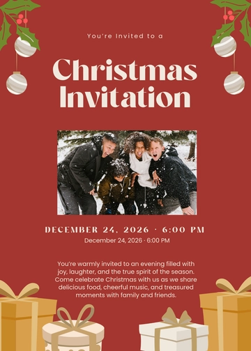 Free Christmas Invitation Template to Edit Online
