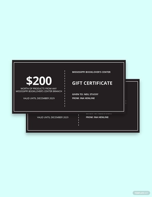 Modern Chalkboard Gift Certificate Template