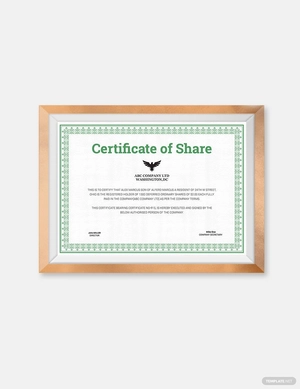 Printable Share Certificate Template