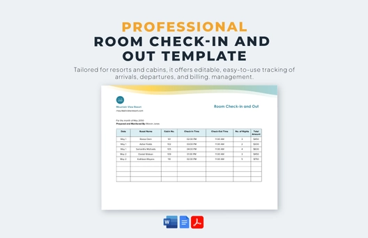Room Check-in and Out Template