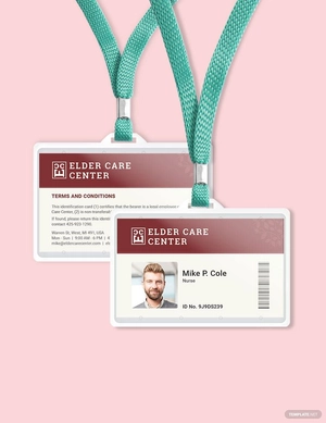 Elder Care ID Card Template